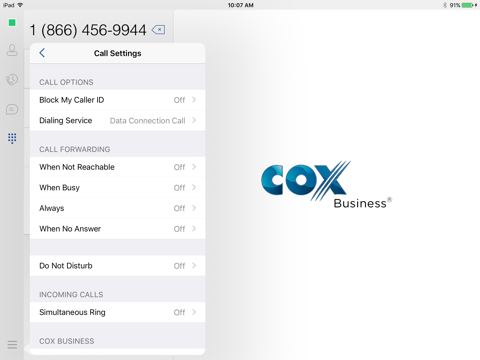 Cox Business UC App for iPad screenshot 3