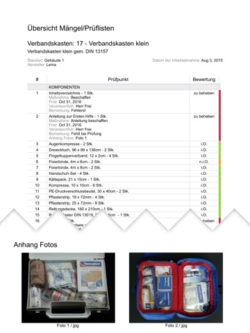 Verbandskästen - Prüfung nach DIN 13157 DIN 13169 screenshot 4