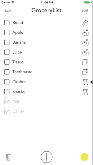 Grocery List - A Simple Grocery List