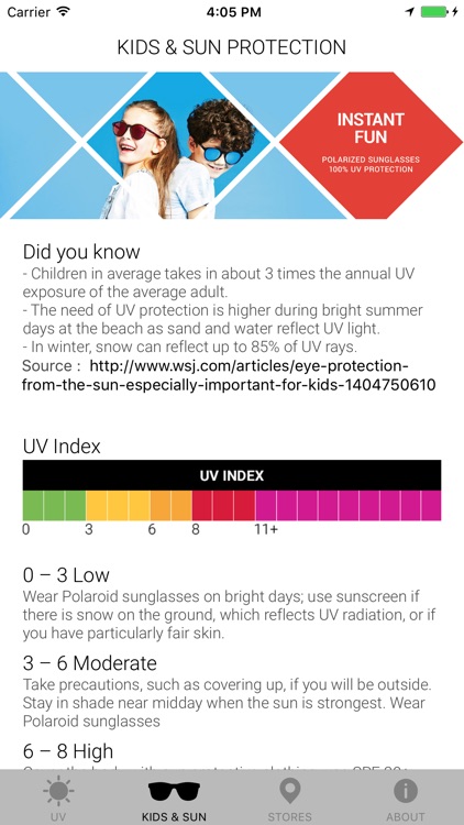 Polaroid uv clearance protection