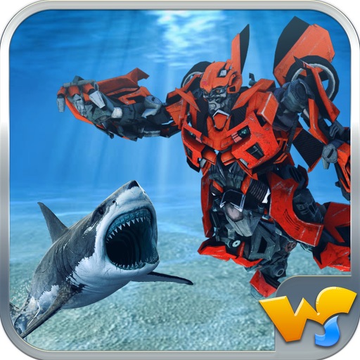 Car Robot Transform Angry Shark Attack- Robot Wars iOS App