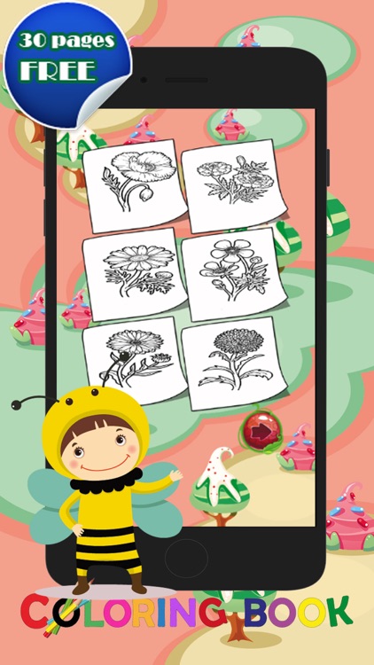 Coloring Pages Flowers : Coloring Marker For Kids