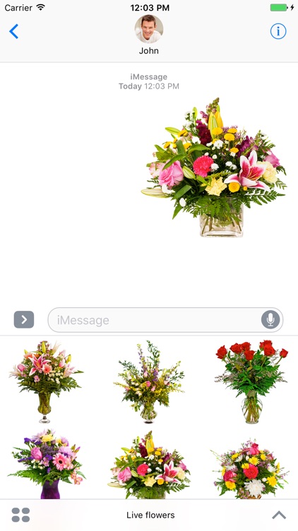 Live flowers for the holiday