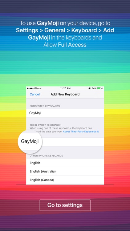 GayMoji - gay emojis keyboard for LGBT community screenshot-3