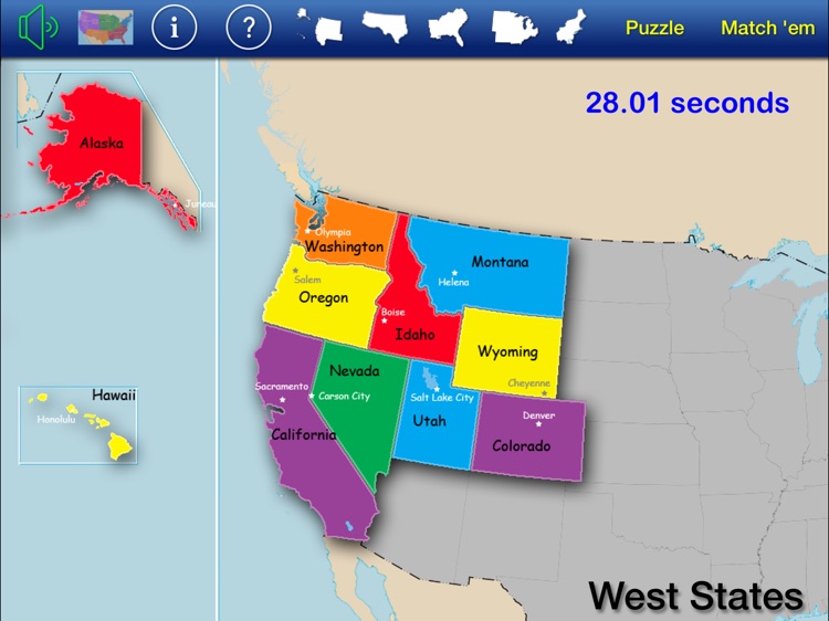 US States and Capitals Puzzle screenshot-4