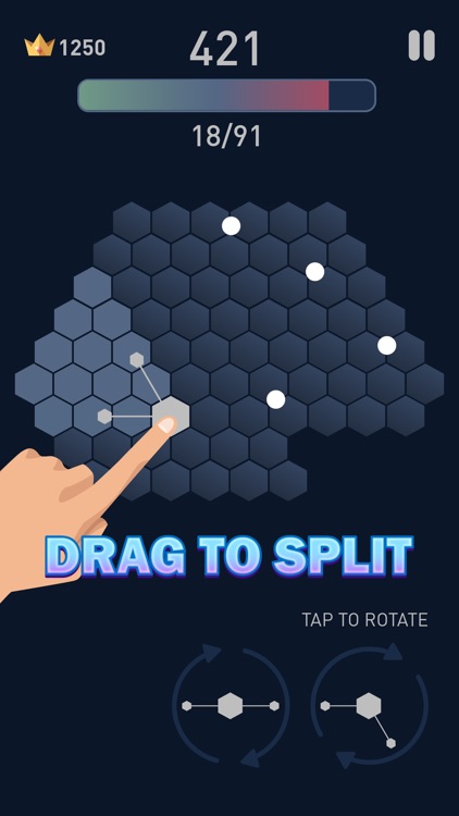 Hexagon Split - A scale hexa brain buster game