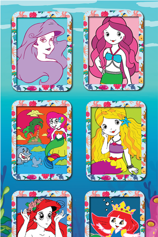 Coloring Mermaid Cartoon Book for preschool screenshot 2