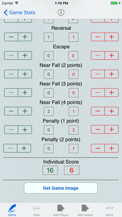 Wrestling Game & Player Stats