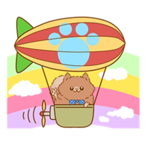 Pompom Dog Traveling Sticker icon