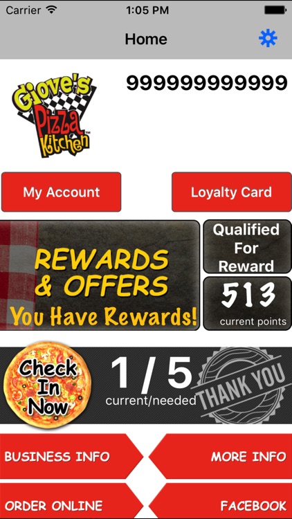 Giove's Pizza Rewards