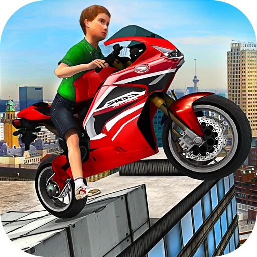 Kids MotorBike Stunt Rider - Rooftop Motorcycle 3D Icon