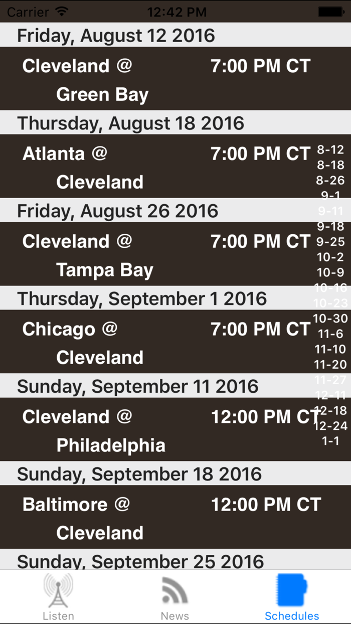 Cleveland Football - Radio, Scores  Schedule
