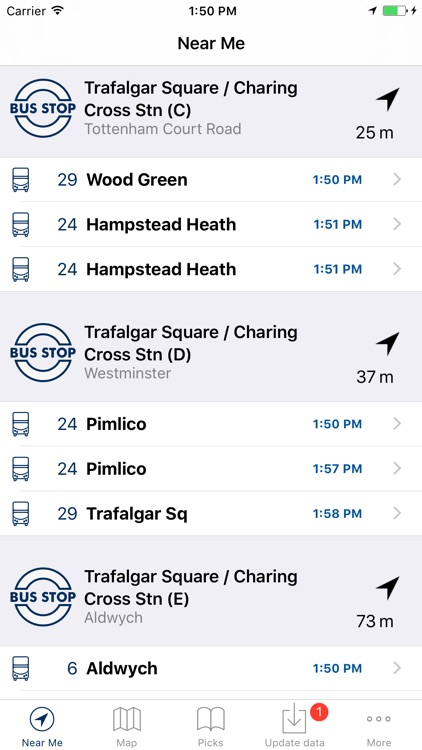 London Bus Live Departures