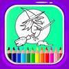 Cute Witch Coloring Drawing Book Games