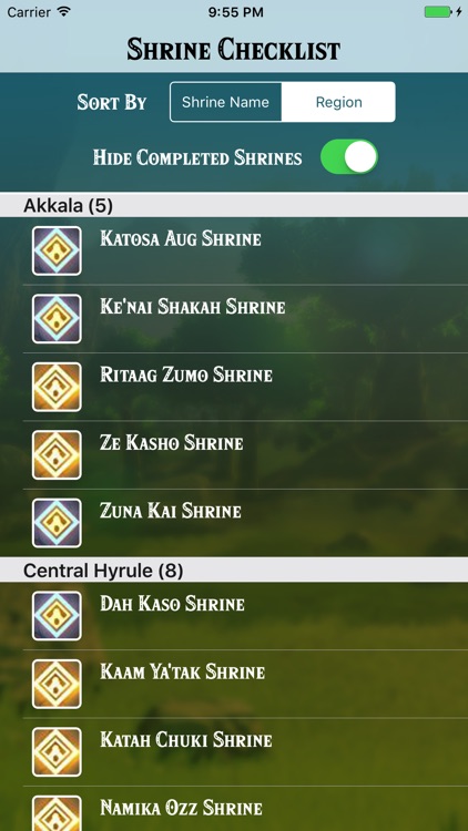 Shrine Checklist