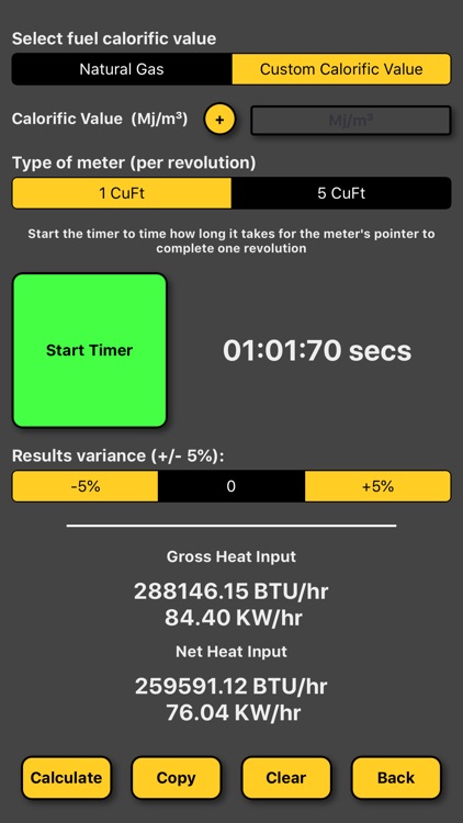 Gas Rate Heat Input Calculator screenshot-3