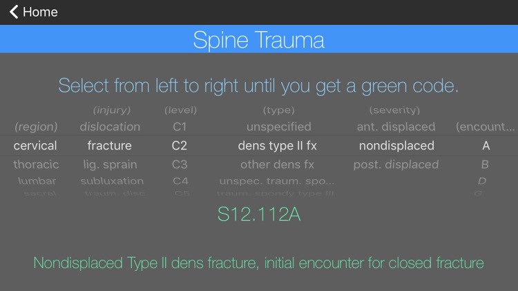 Spine ICD-10 screenshot-3