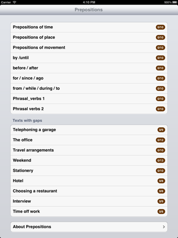 Screenshot #4 pour Prépositions anglais