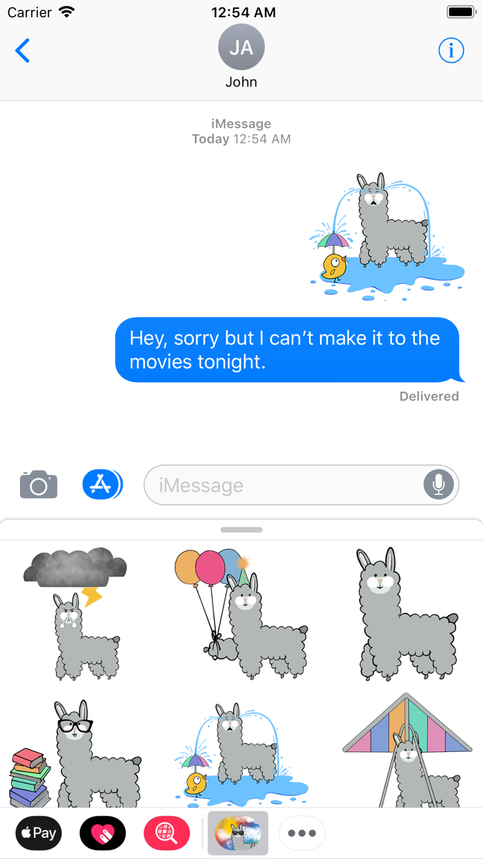 かわいいラマのステッカ