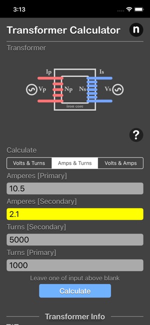 Transformer Calculator Plus(圖4)-速報App