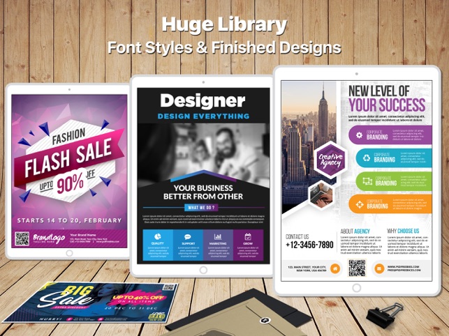 graphic designer pack create edit logos flyers business cards how to make flyers on iphone