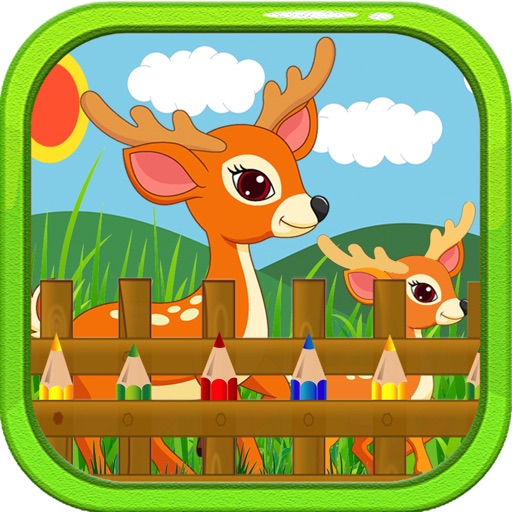 Little Cute Deer Coloring Page icon