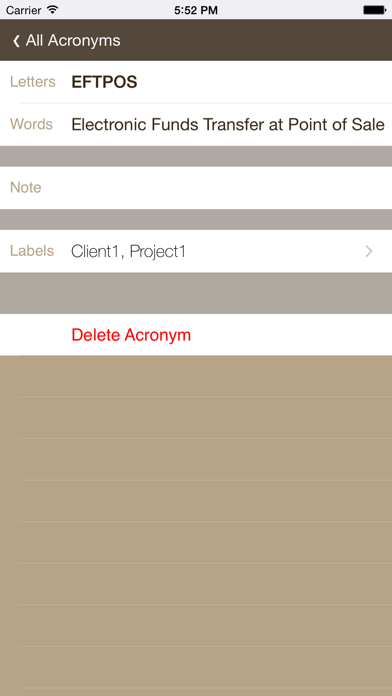 How to cancel & delete Acronym from iphone & ipad 2