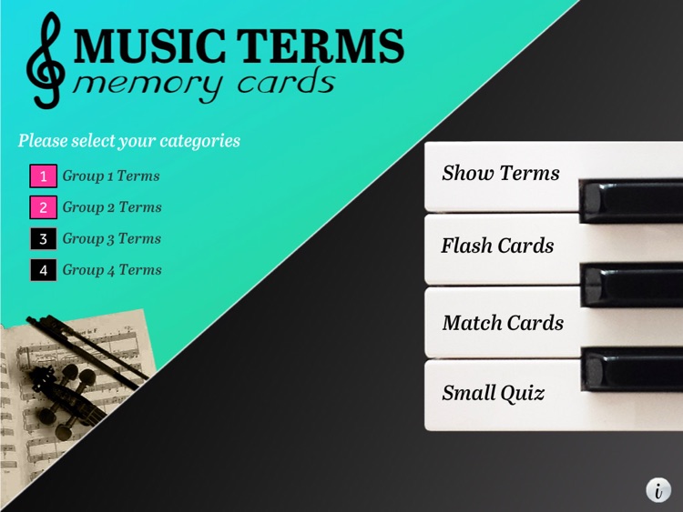 Music Terms Memory Cards