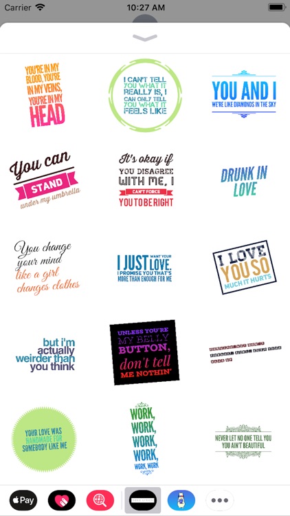 Song Lyrics and Quote Stickers