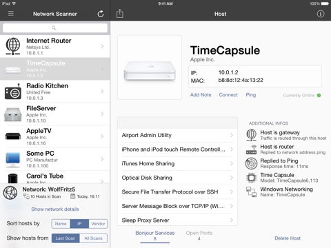 iNet for iPad Network Scanner screenshot 2