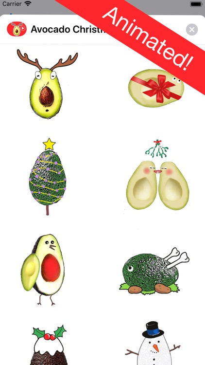 Avocado Christmas Stickers