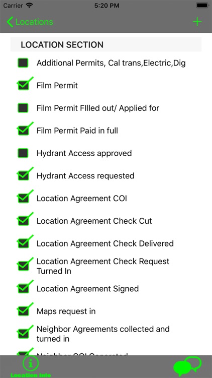 Location Manager Checklist