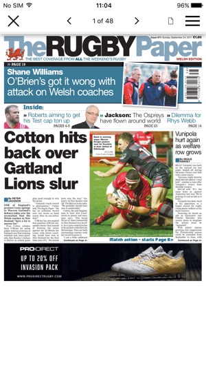 Rugby Paper - Welsh Edition(圖2)-速報App