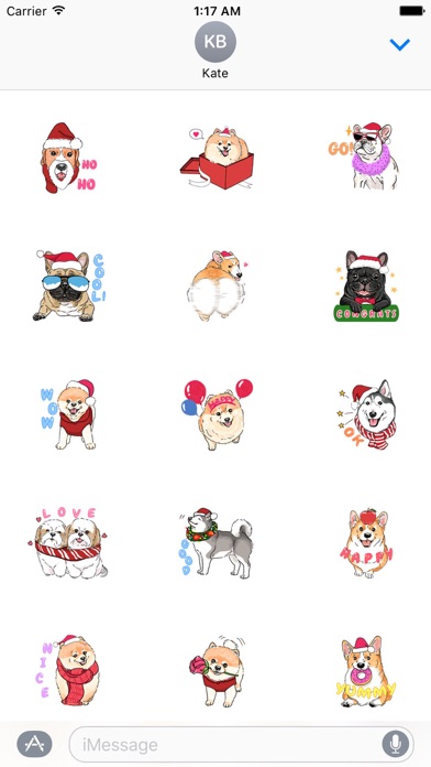 Cute Dogs in Christmas Sticker screenshot 2