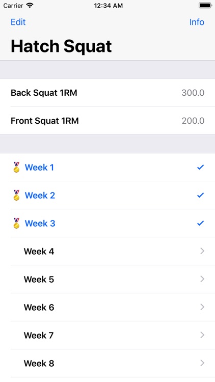 Hatch Squat Program