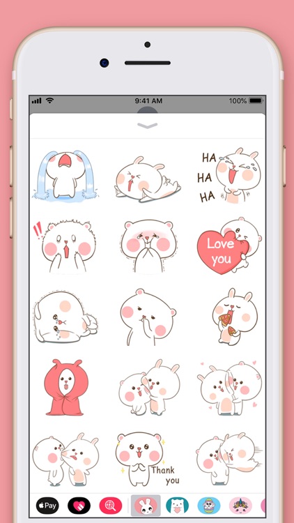 Cute Rabbit Kawaii Stickers screenshot-3