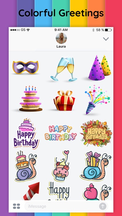 Birthday Party Wishes Stickers screenshot 4