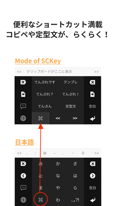 SCKey - テンプレ/スニペット/コピペ可能なキーボードのおすすめ画像1
