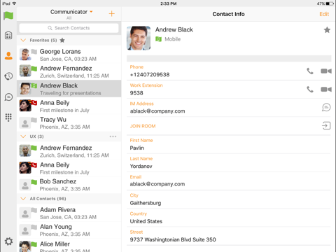 UC-One Comm NPS for iPad - náhled