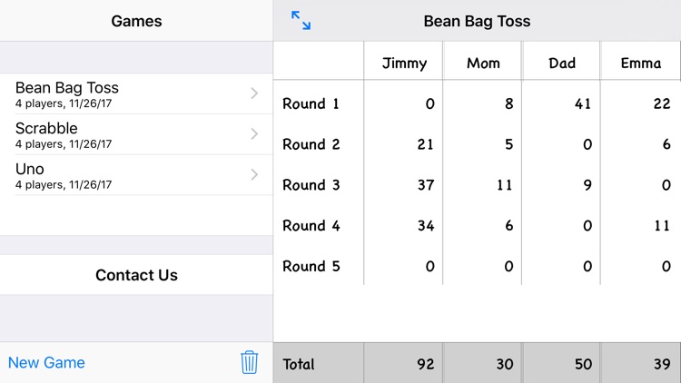 Easy Score Keeper for Games