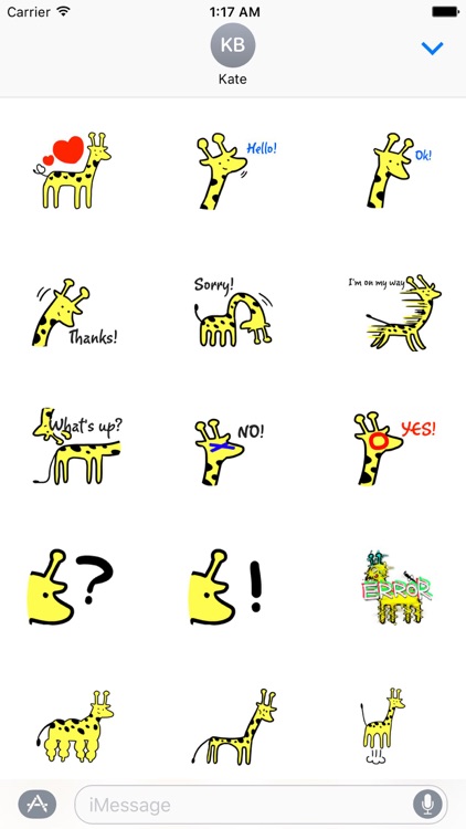 Cute Giraffe To Reply Sticker