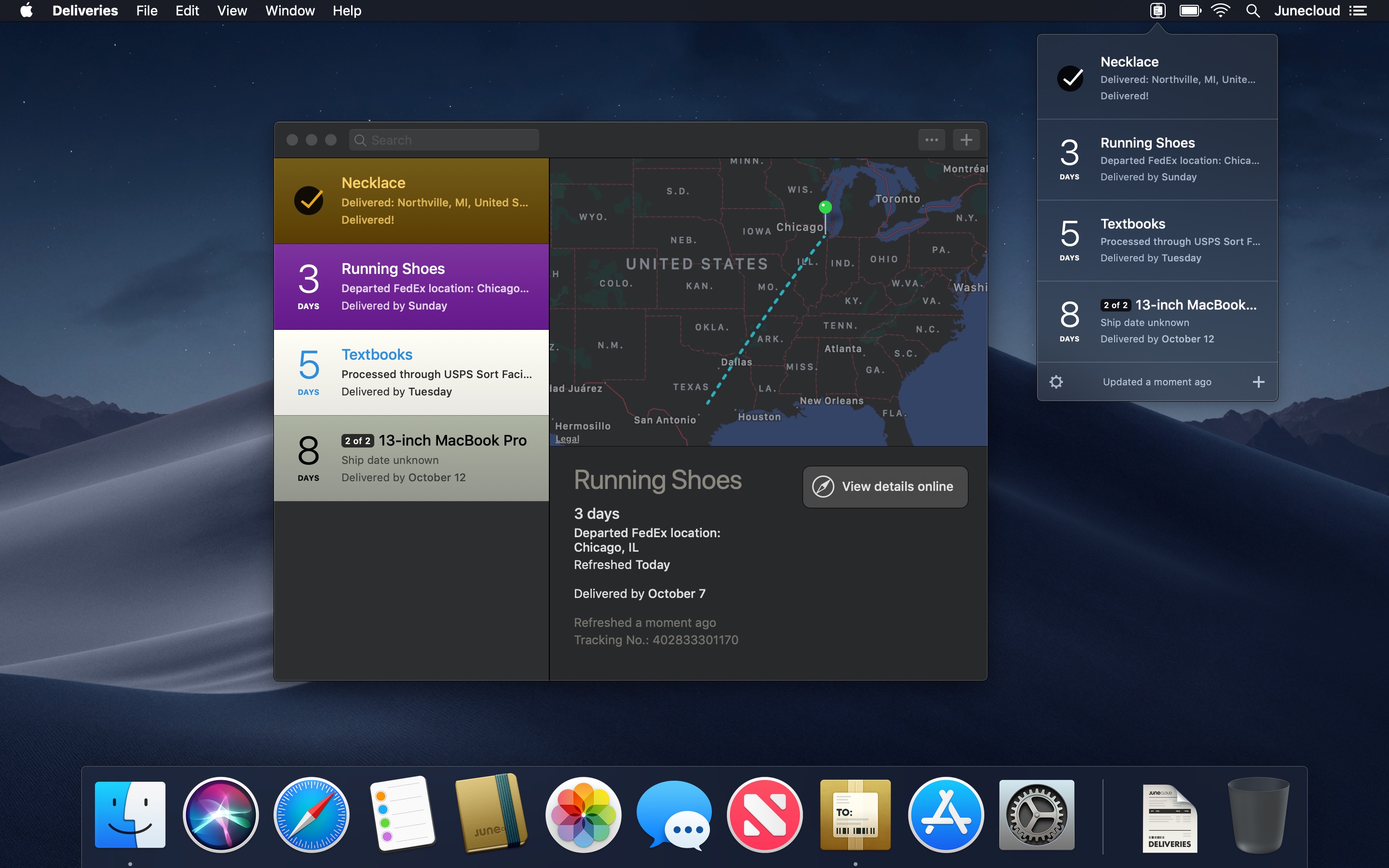 Screenshot do app Deliveries