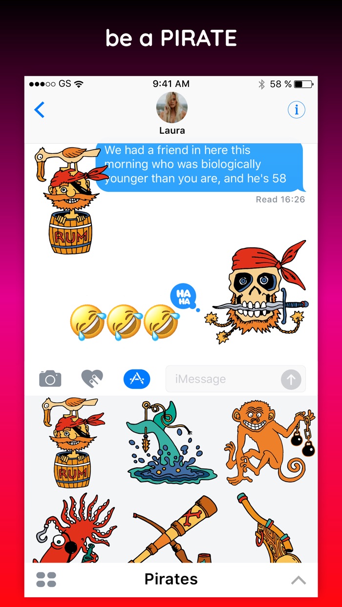 Pirates - Funny Cartoon  Comic Text Chat Stickers