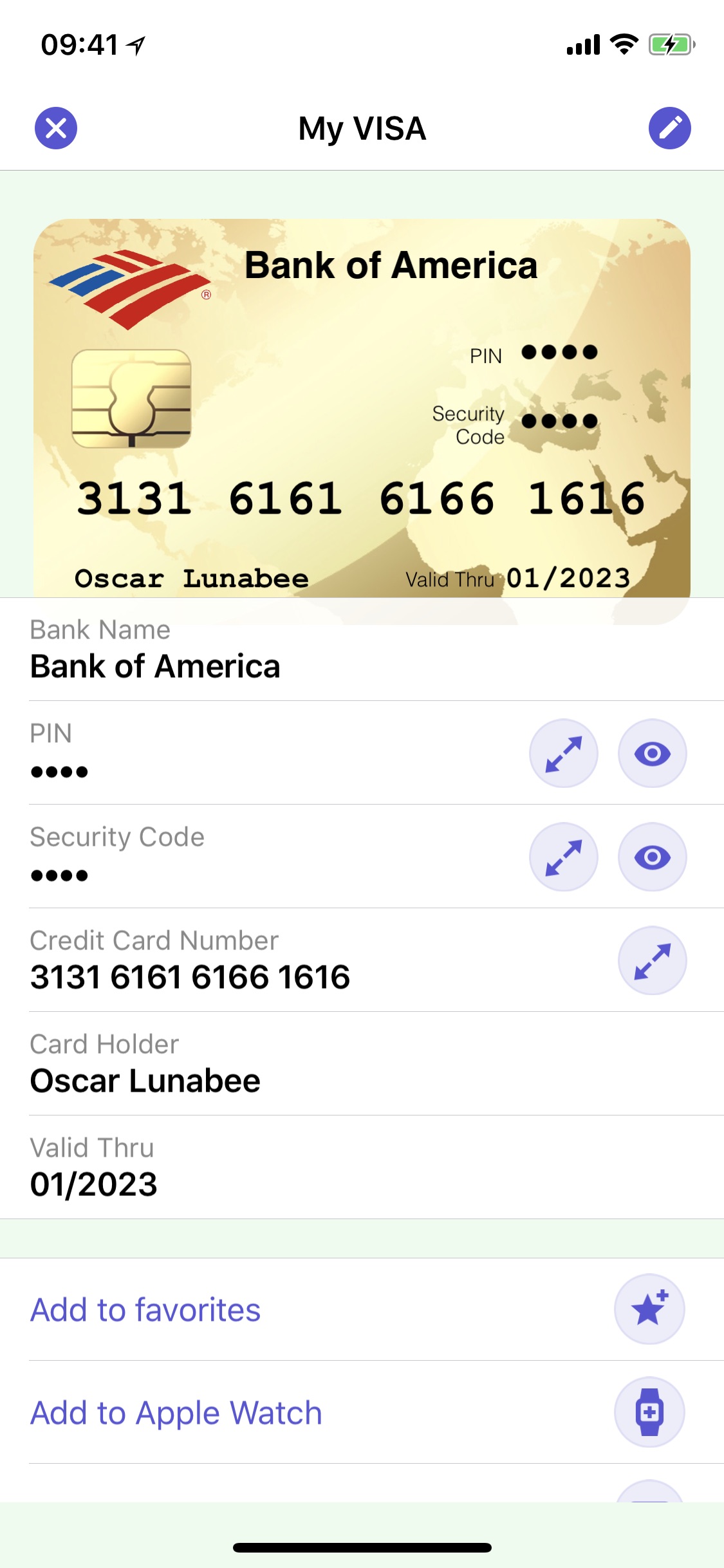 Screenshot do app oneSafe 4 password manager