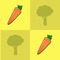 Memo - Fruits & Vegetables is a simple and delightful game with cards for children aged 3-6