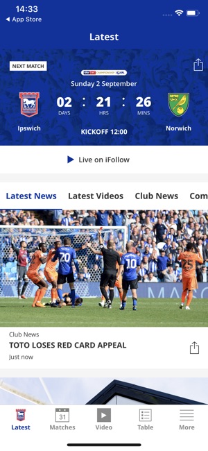 Ipswich Town Official App