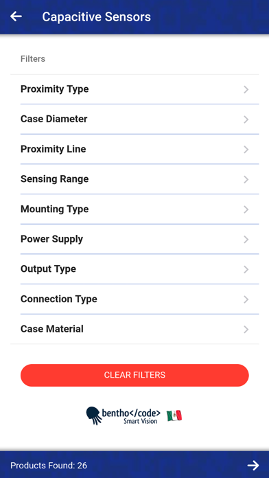 Product selector Datalogic screenshot 2