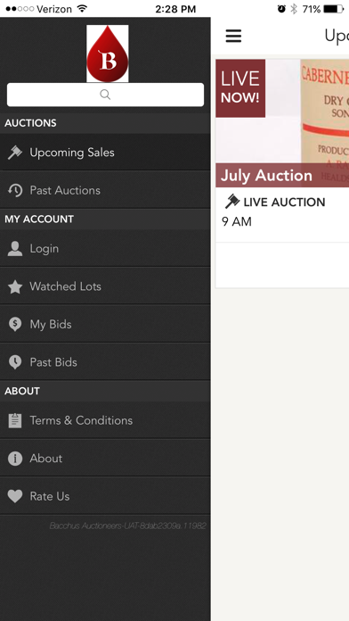 Bacchus Auctioneers screenshot 4