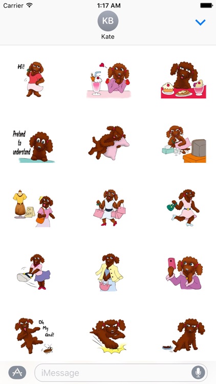 Red Poodle Dog Lady Sticker