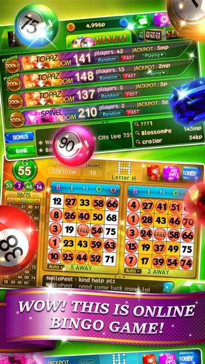 Bingo City Live 75 + Vegas Slots, Video Poker